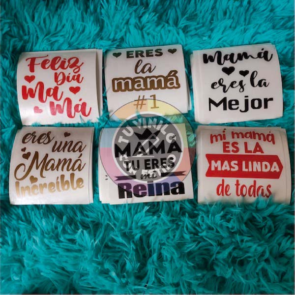 Vinilo con dedicatoria personalizada para mamá